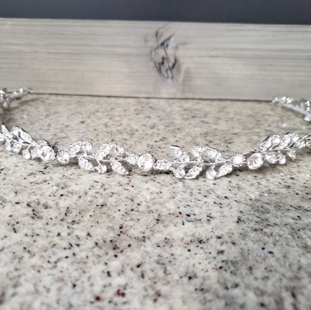 Rhinestone leaf wedding belt